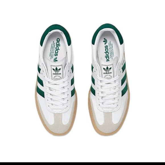 Adidas Samba Kids XLG Athletic Shoe In White / Collegiate Green / Pantone 2 - Picture 1 of 14